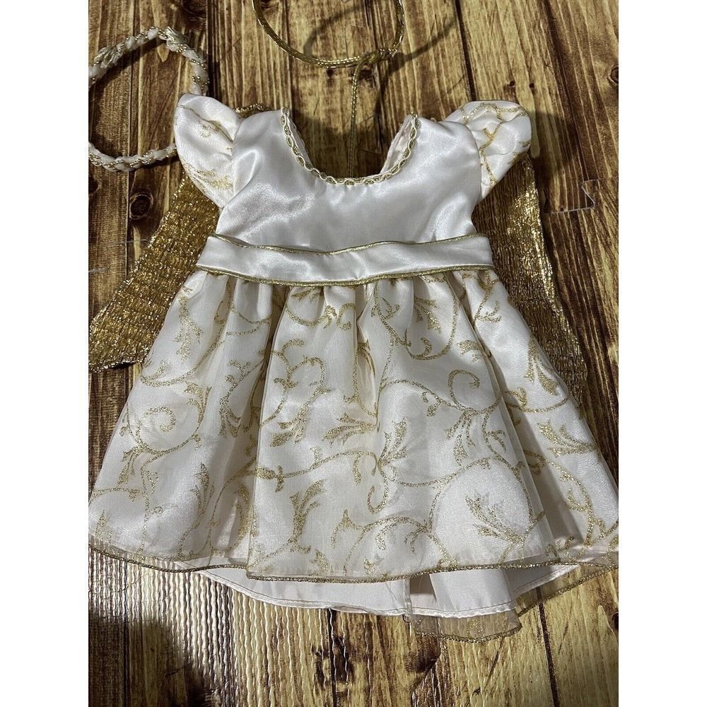 Build A Bear BAB Workshop Ivory Angel Outfit Sparkle Satin Head Band Halo - Picture 3 of 8